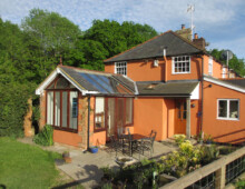 Orange painted house